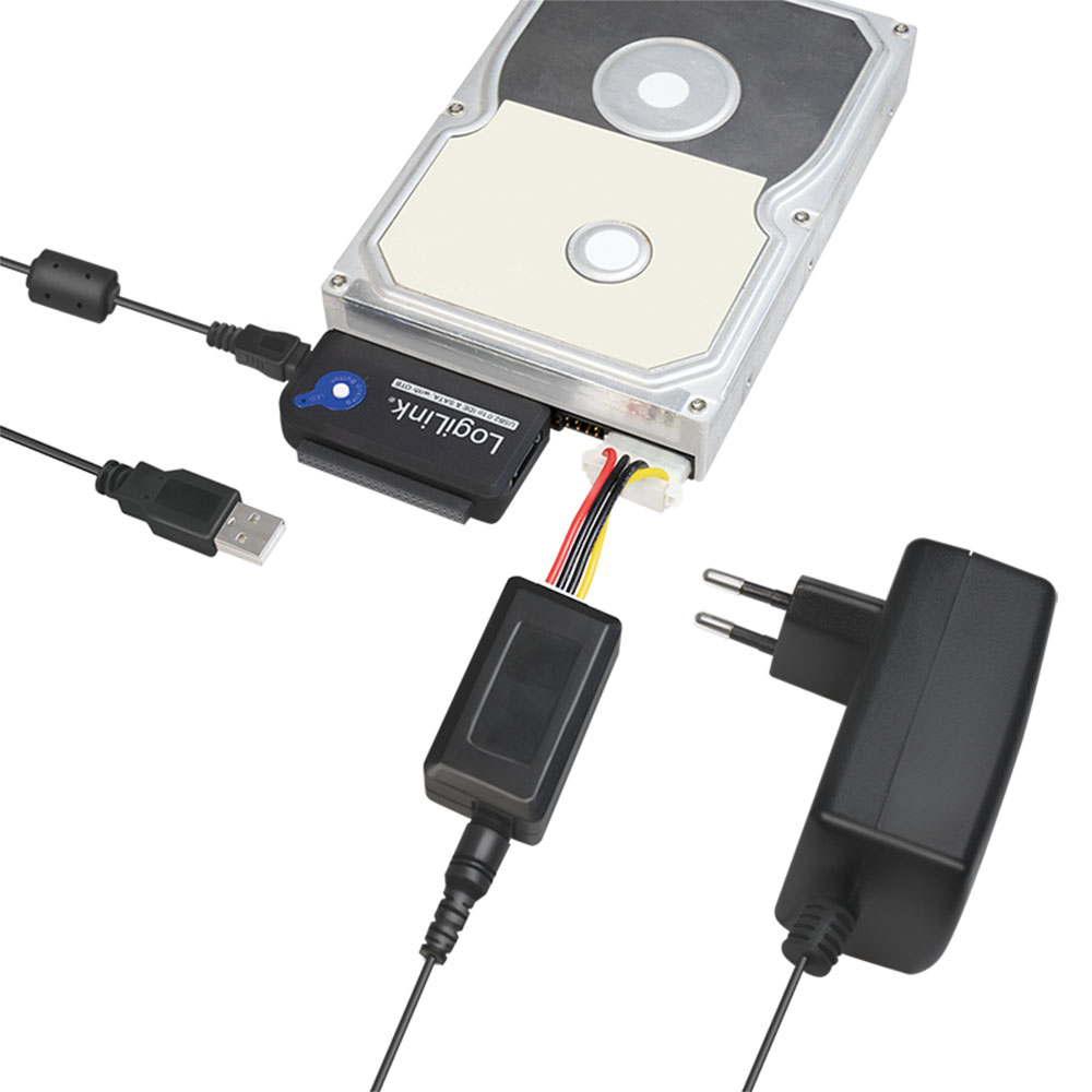 USB kabl i adapter LogiLink LogiLink Adapter USB 2.0 to 2.5 3.5 IDE and SATA HDD OTB, AU0006C