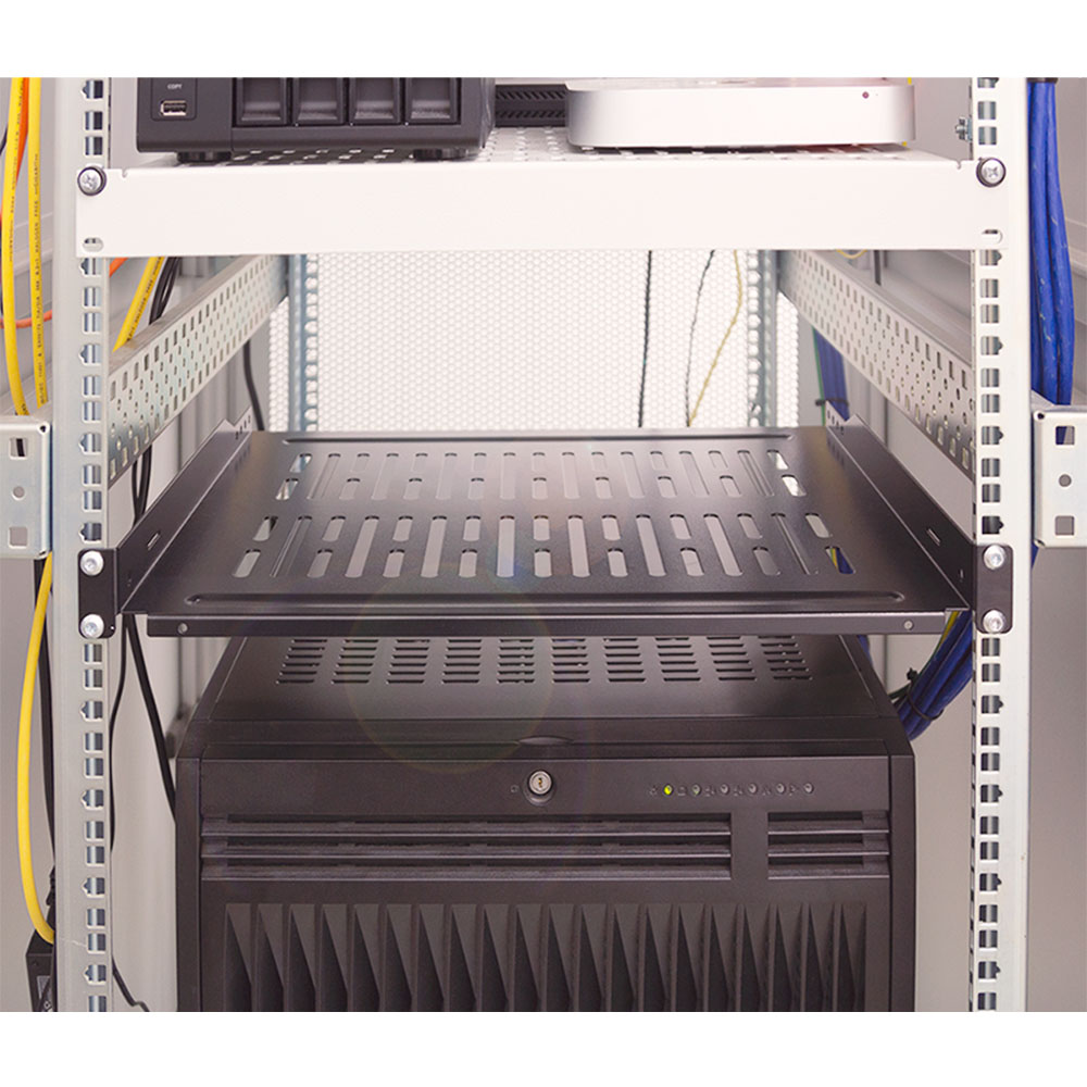 Polica za ormare servera LogiLink LogiLink 19 cantilever shelf, front screw fixing d=350 mm, black, SF1C45B