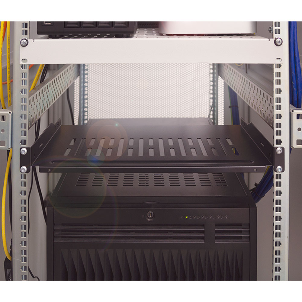 Polica za ormare servera LogiLink LogiLink 19 cantilever shelf, front screw fixing d 250 mm, black, SF1C35B