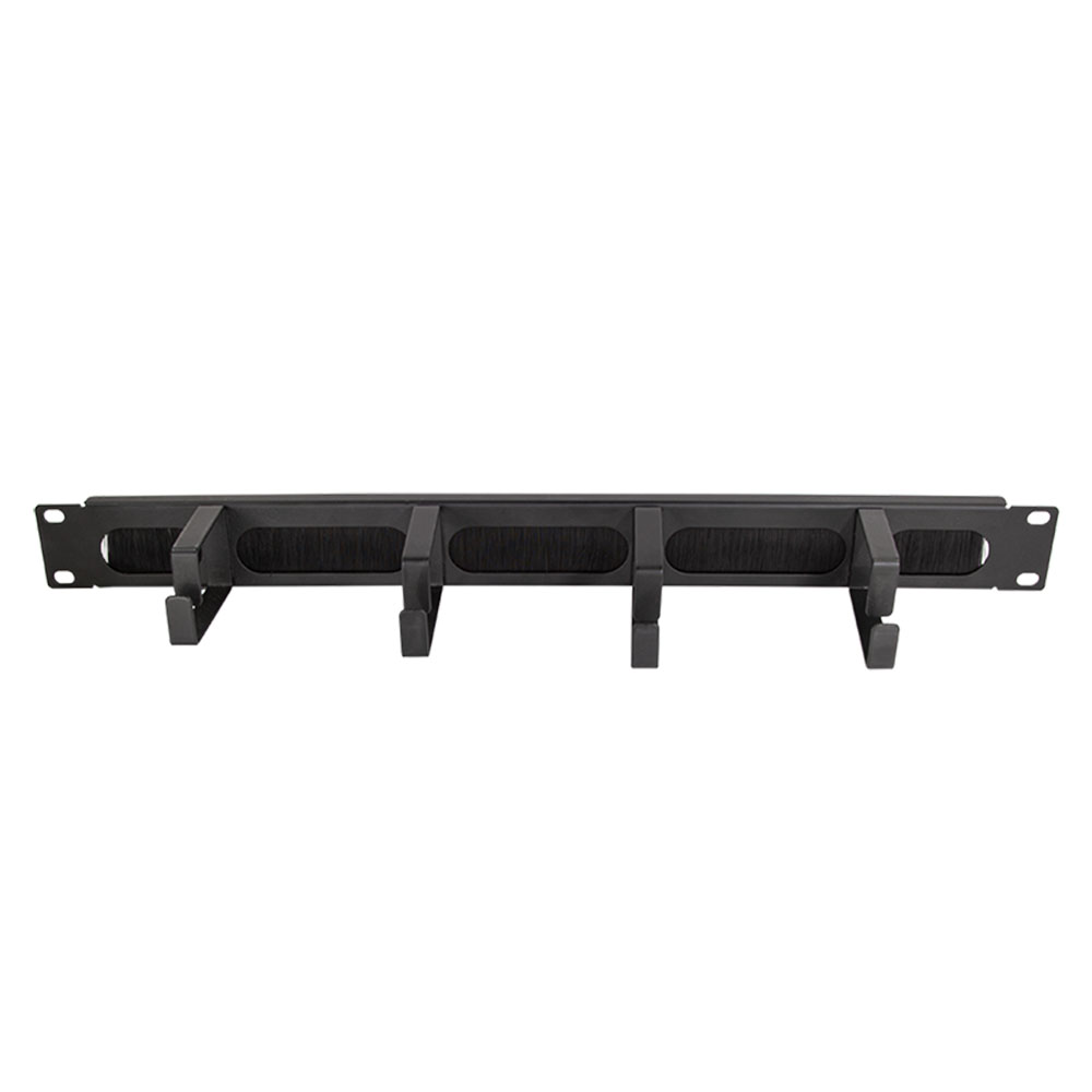 Pribor za ormare servera LogiLink LogiLink 19 cable management bar with 4 metal brackets and brush strip, black, OR106B