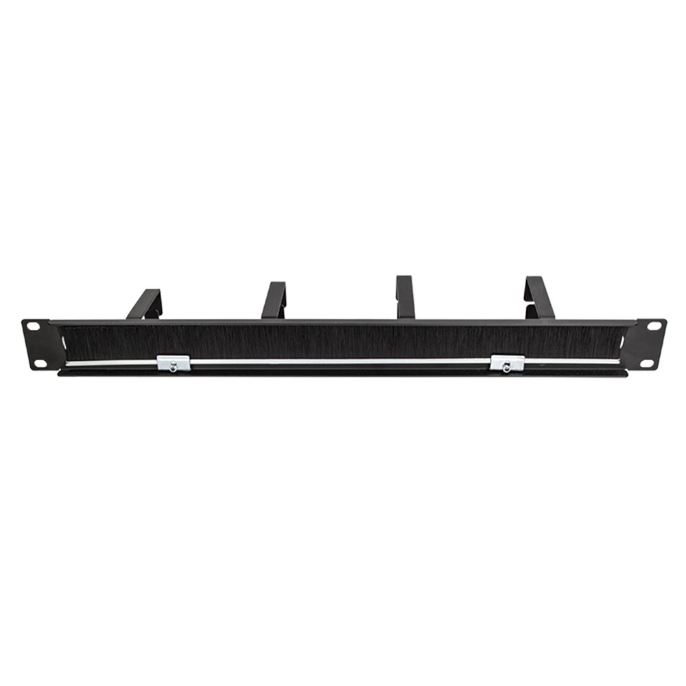 Pribor za ormare servera LogiLink LogiLink 19 cable management bar with 4 metal brackets and brush strip, black, OR106B