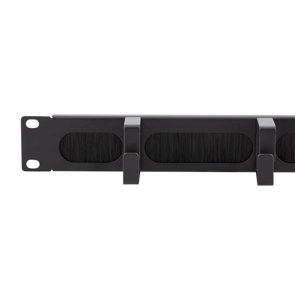 Pribor za ormare servera LogiLink LogiLink 19 cable management bar with 4 metal brackets and brush strip, black, OR106B
