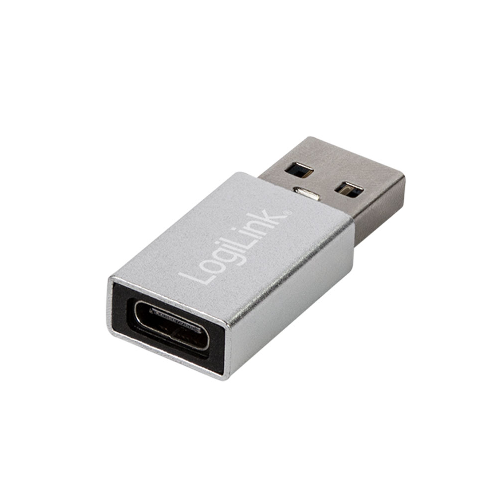 USB kabl i adapter LogiLink LogiLink USB 3.2 Gen1 Type-C adapter, USB-A M to USB-C F, silver, AU0056