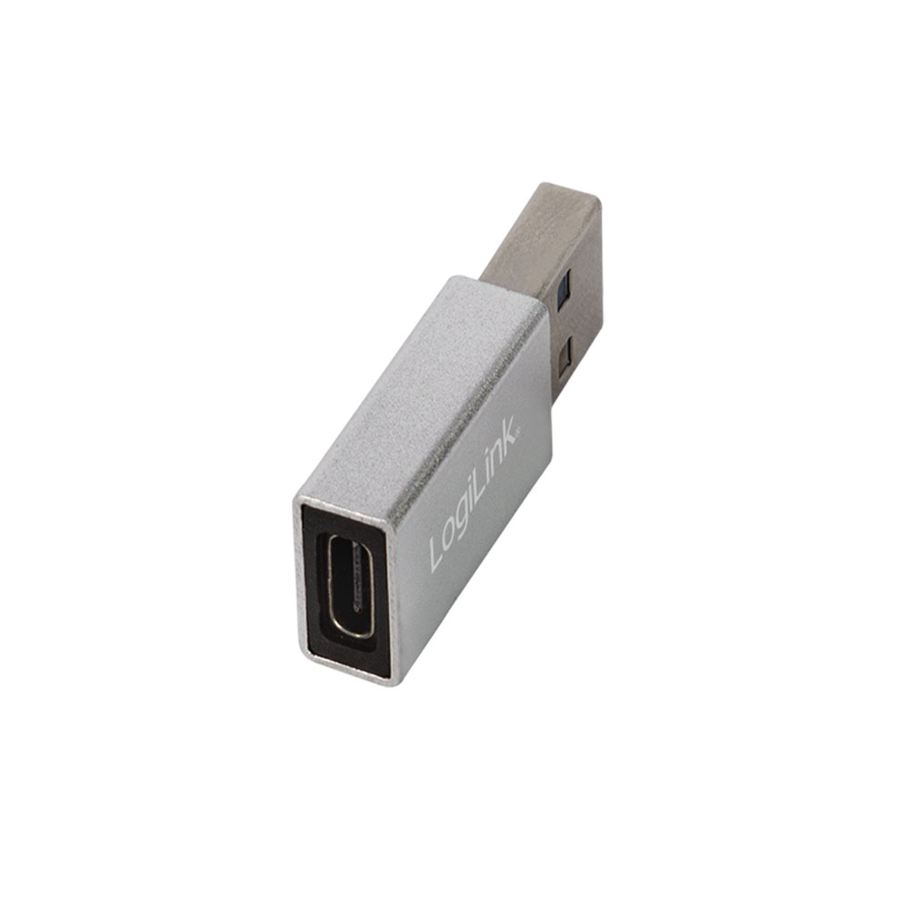 USB kabl i adapter LogiLink LogiLink USB 3.2 Gen1 Type-C adapter, USB-A M to USB-C F, silver, AU0056